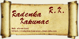 Radenka Kapunac vizit kartica